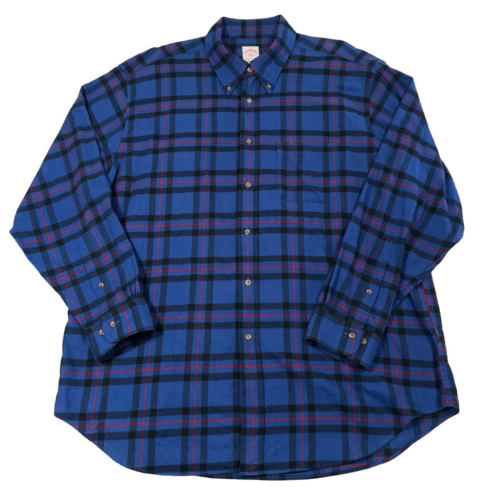Brooks Brothers Plaid Size XL Button-Up Flannel Shirt (Retail $128)